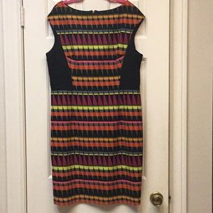 Signature London Style Multicolor Dress 16 NWOT